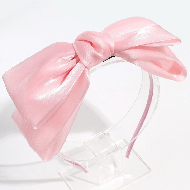 1Pcs Hair Accessories Spring/Summer Girl Glossy Bow Bezel Headband Solid Color Hair Band For Women