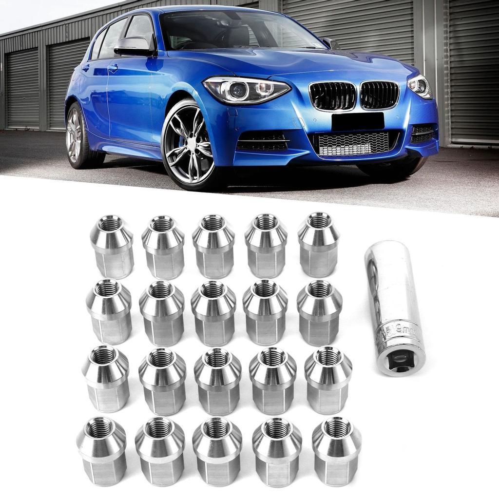 20pcs Stainless Steel Wheel Lug Nuts M12x1.5 Thread Universal Auto Car Accessories