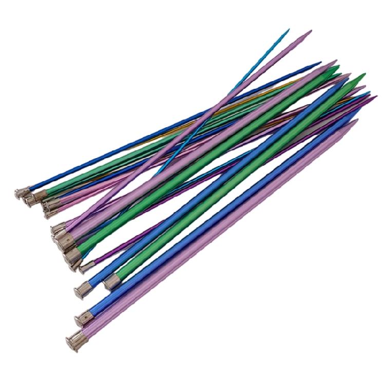 10 Paar Aluminium Stricknadeln zum Stricken Weben Pullover Mütze Socke Tasche, 35,0 cm lange Stricknadel, einspitzig