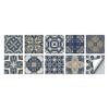 10-Pack European Style Floral Tile Wall Stickers for Living Room and Bathroom - Self-Adhesive PVC Crystal Film