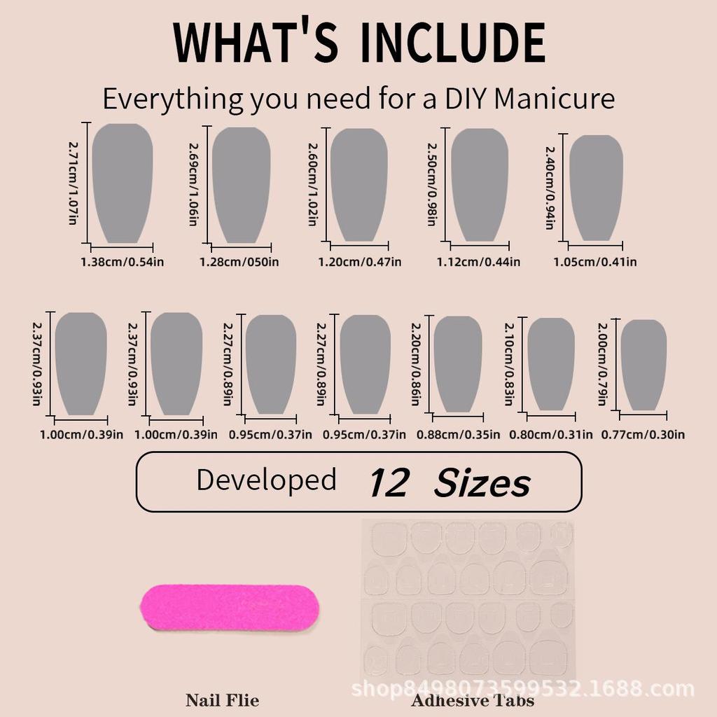 Removable French Pink & White Ombre False Nails