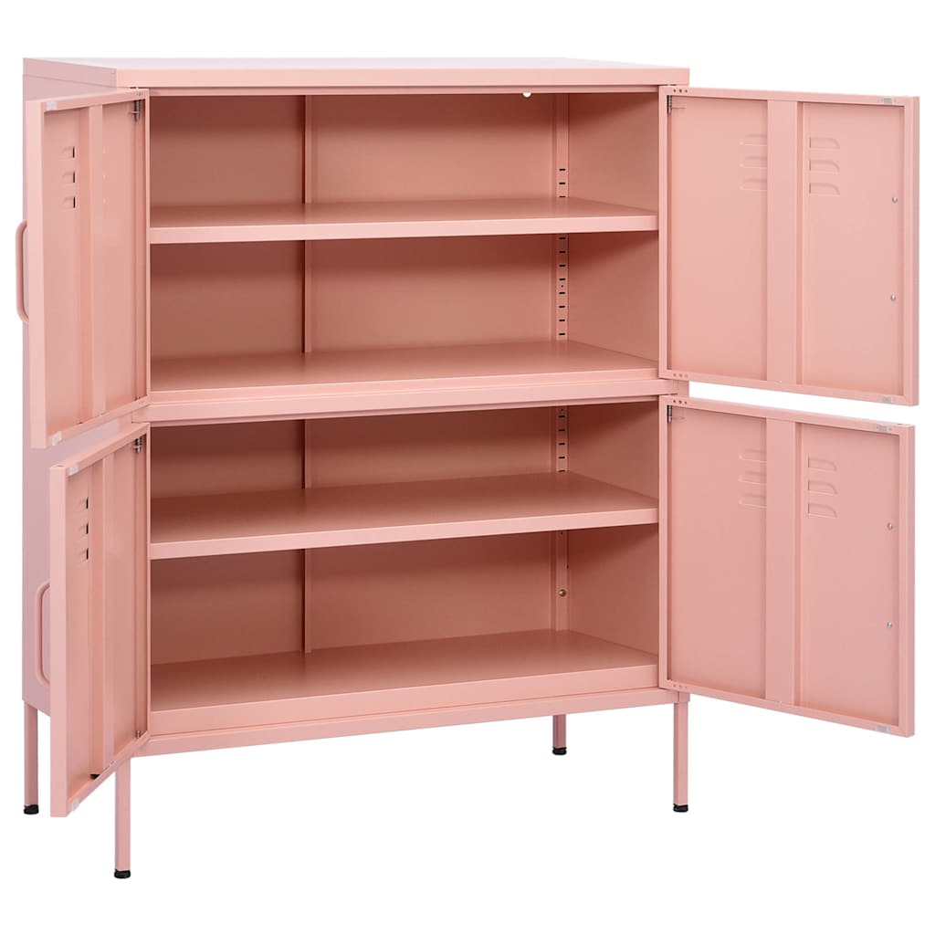 vidaXL Lagerschrank Rosa 80x35x101,5 Cm Stahl