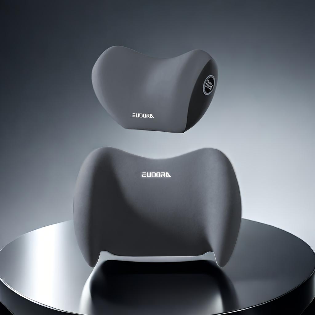 1 Set of 2 Ergonomic Car Seats 1 Headrest 1 Lumbar Pillow Support Combo Set Is Suitable for Various Models of Seats, Easy To Install, Ideal Gift