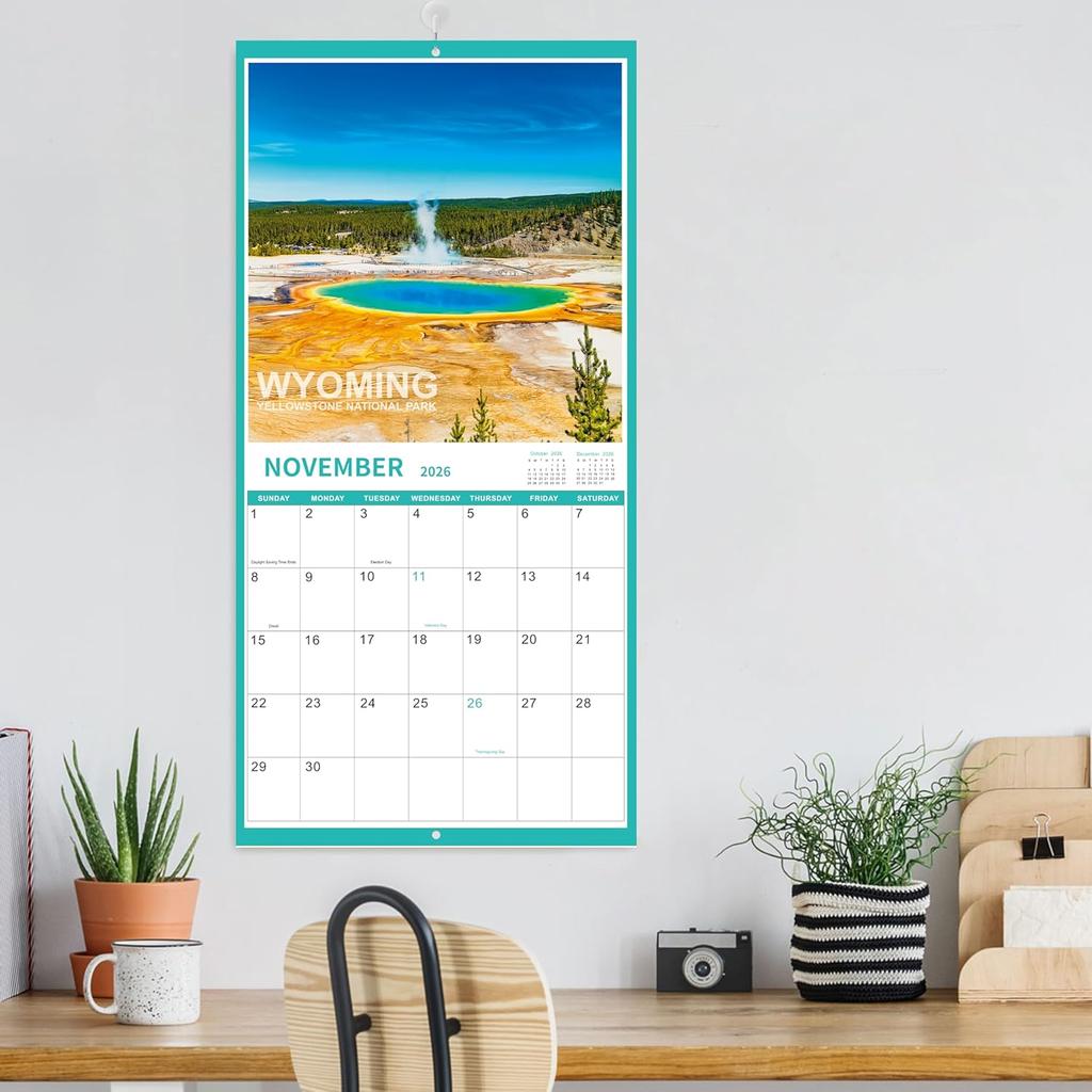 2026 Calendar, 2026 Monthly Square Wall Calendar with Thick Paper, January 2026 - December 2026, 12" x 24" (Open), 2026 Wall Calendar