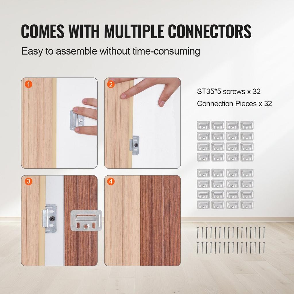 Wood Slat Acoustic Panels 8 PCS 96 X 6 Inch WPC for Modern Wall Ash Wood