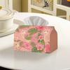 1pc 2D Printed Leopard Floral Pattern Tissue Box, Suitable for Living Room, Bedroom, Dining Room, Office, Polyester Material, Large Size, 2D Flat