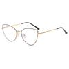 Fashion Cat Eye Anti-blue Light Glasses Women's Plain Thin Frame Glasses Metal Spring Legs Computer Eyewear use