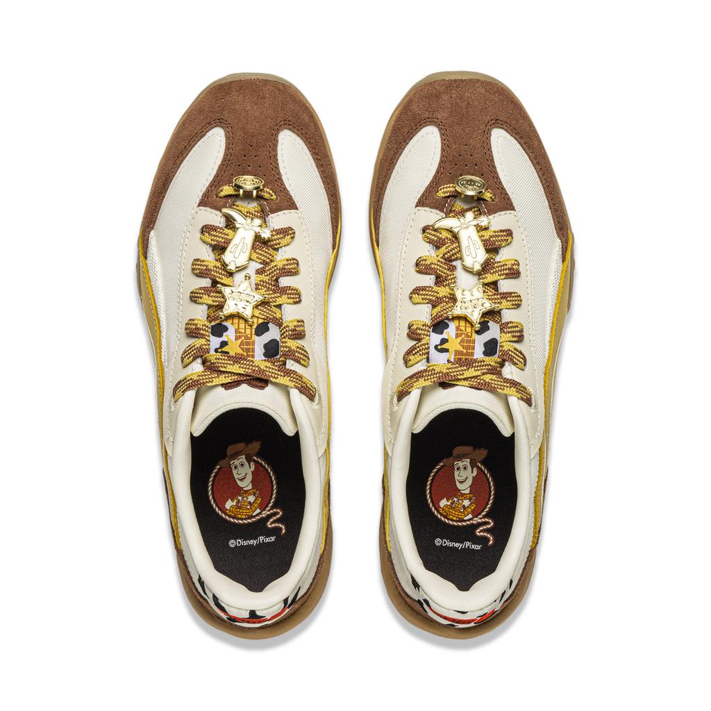 Li Ning X Disney Comfort Fashion Versatile Shock Absorption Rebound Soft Lightweight Low Top Casual Shoes Unisex Sneaker White Brown AGCW150-7
