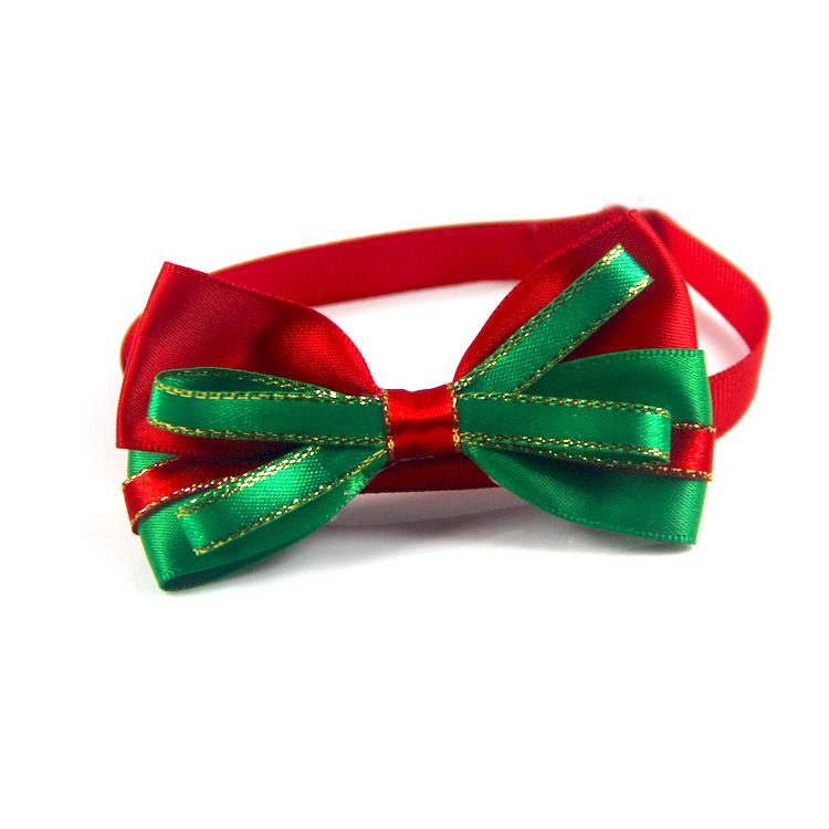 Pet Christmas Bow Tie Adjustable Xmas Dog Cat Bowtie Collar Accessories for Small Dog Cat Festival Party Decoration Gift