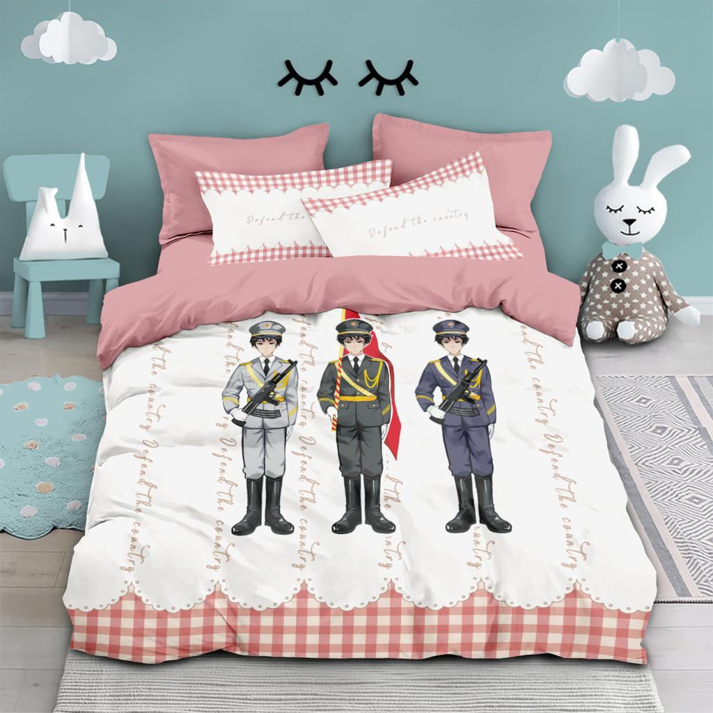 Cute Cartoon Red Hat Girl Print Bedding Sets Twin King Queen Full 2pcs Quilt Cover and Matching Pillowcases 75*50 for Kids Girls
