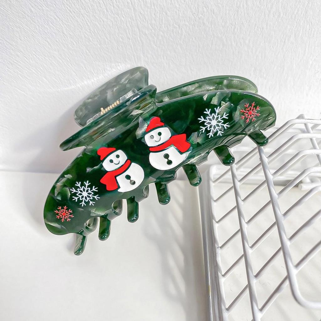 Christmas Hair Clips: Gingerbread Man & Santa Claus Shark Claw Clip for Updo Hairstyles