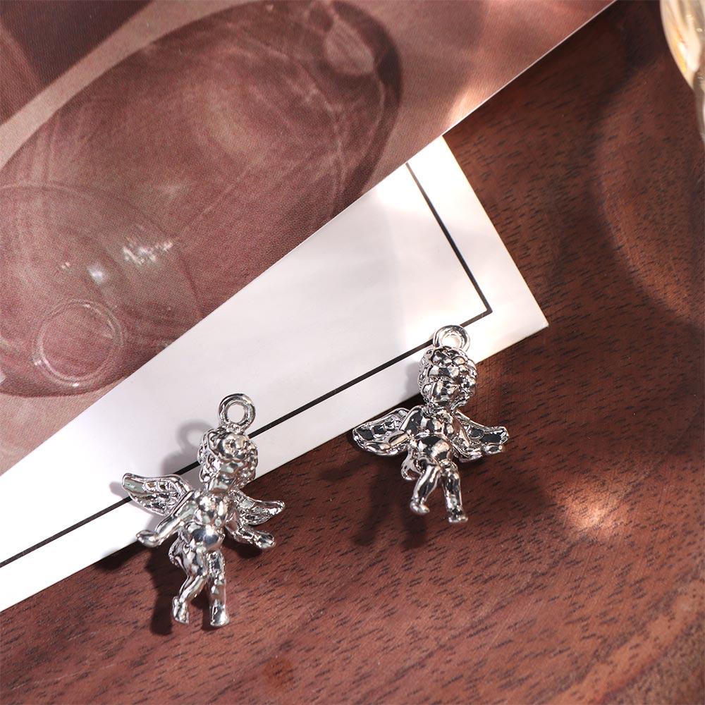 2Pcs/set Zinc Zinc Zinc Alloy Cupid Single Pendant Handmade DIY Cupid Necklace Accessories  Small Pendant