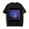 Magic Cat Print Casual Top, Fantasy Animation Same Style Loose Fit T-Shirt for Daily Commute Men Women Pure Cotton T-shirt