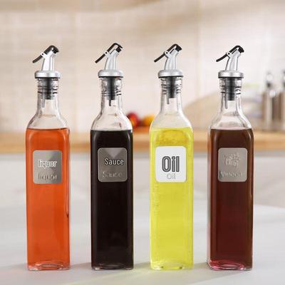 Dispensador Cuadrado de Vidrio Tipo Prensa Dorian para Aceite y Vinagre