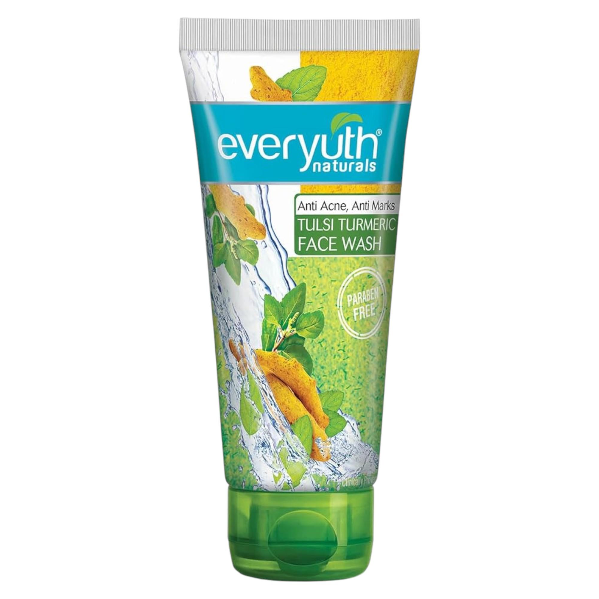 

Everyuth Naturals Anti Acne Anti Marks Tulsi Turmeric Face Wash 150 g Gentle Exfoliation Clear Skin