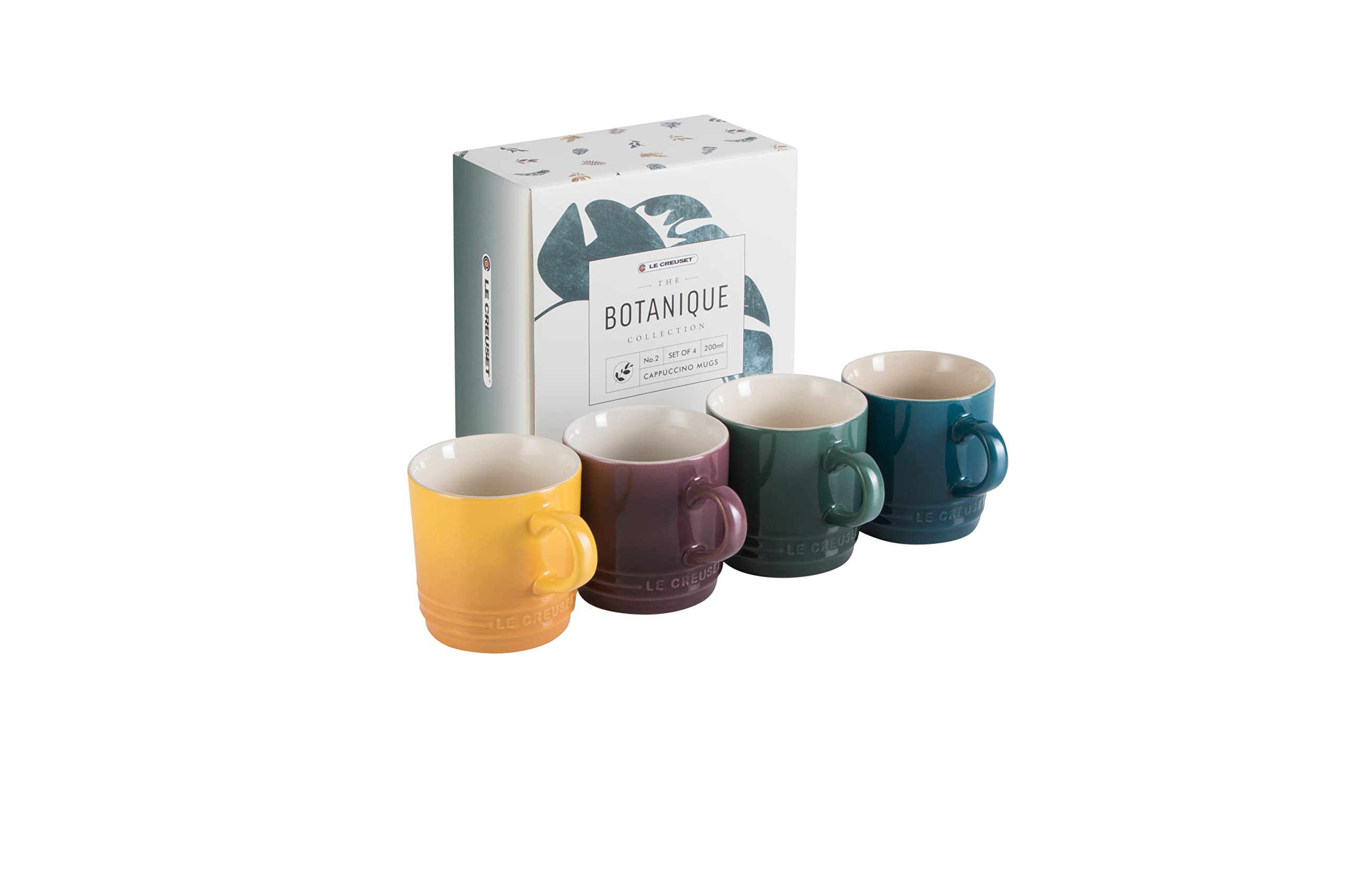 

Le Creuset Cappuccino Mugs, 200ml, Botanique Collection, Heat and Cold Resistant, Microwave and Oven Safe, Pack of 4 [Official Japanese Product]