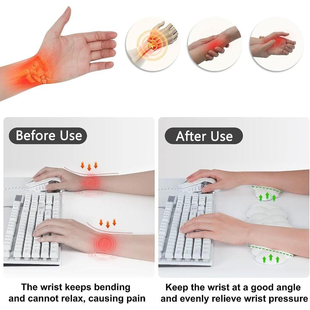 Cloud Shape Non-Slip Keyboard Mouse Pad Soft Ergonomic Wrist Rest Mice Mat Laptop Computer Home Office Memory Foam
