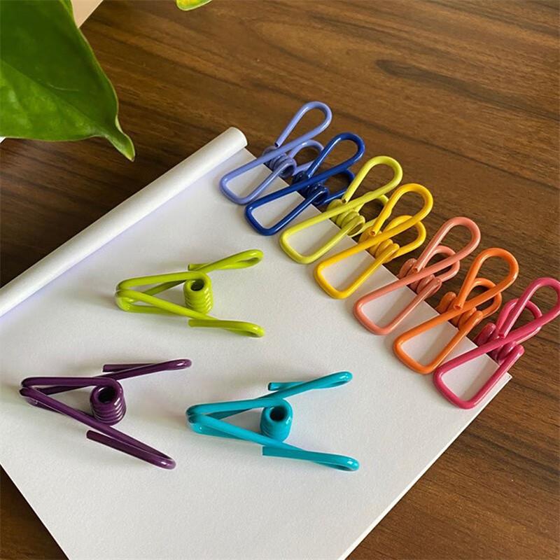 10-20pcs Multi-Purpose Metal Clips Colorful PVC-Coated Clothespins Food Snack Seal Sealing Storage Clamp Household Supplies
