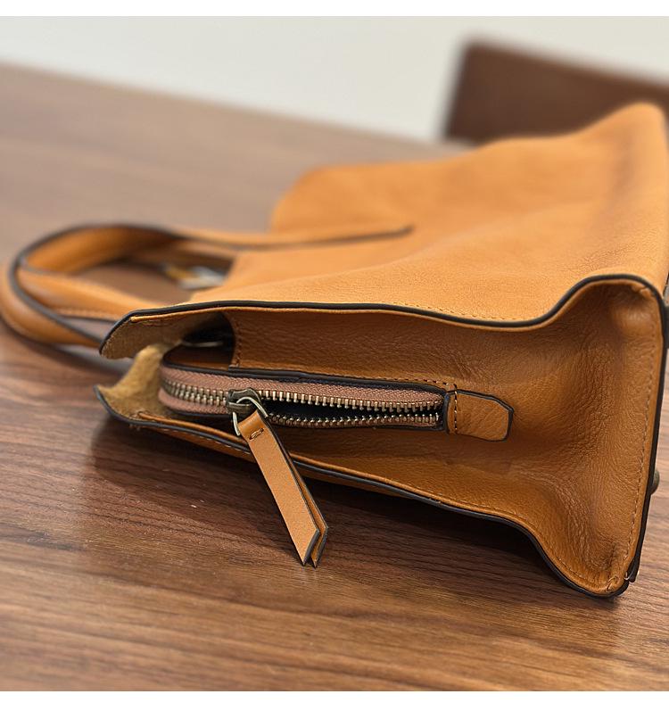 2025 Spring Casual Women's Genuine Leather Tote: Versatile Cowhide Shoulder/Crossbody Handbag