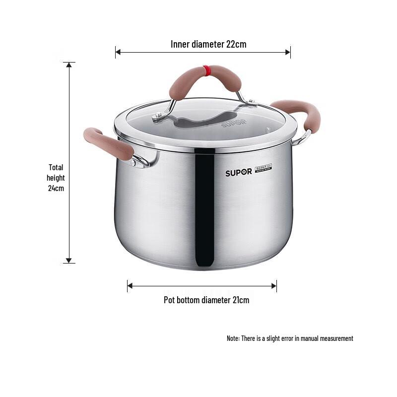 SUPOR Small Red Circle 304 Stainless Steel Soup Pot