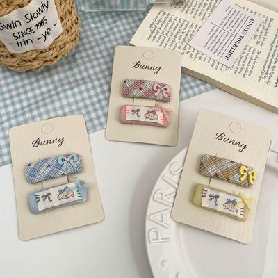 Cartoon Checkered Dog & Baby Hair Clip - No Damage, Versatile BB Side Clips