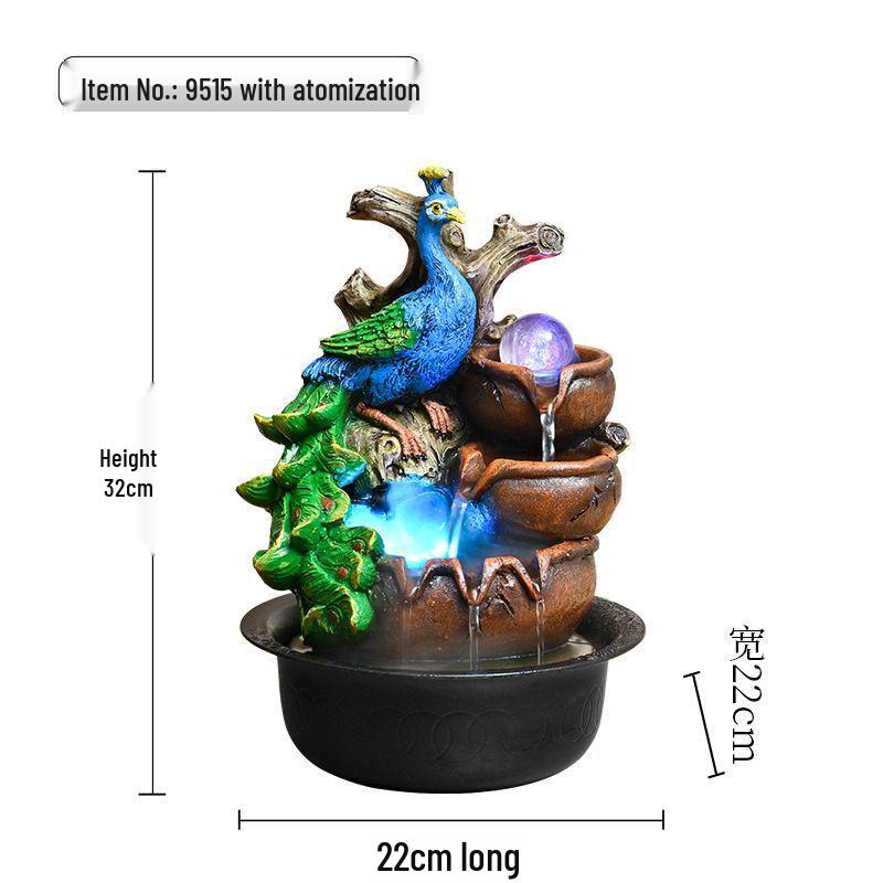 Popular Resin Water Feature: Small Zen Desktop Fountain for Wealth and Tranquility