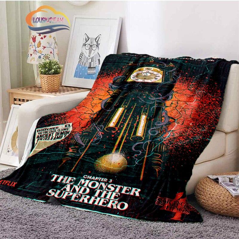 Horror Series Stranger Things Series Flannel Blanket Bedroom Sofa Bed Four Seasons Soft Blanket Travel Light Comfortable Blanket