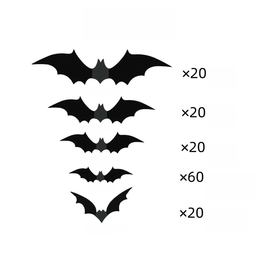 3D Wall Decals for Halloween - Self-Adhesive Removable Stickers for Doors Mirrors House Party Decorations