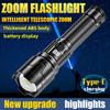 Magnetic Mounting Digital Display Telescopic Zoom High Power LED Lamp IP44 Waterproof  Extended Battery Life Outdoor Fishing
