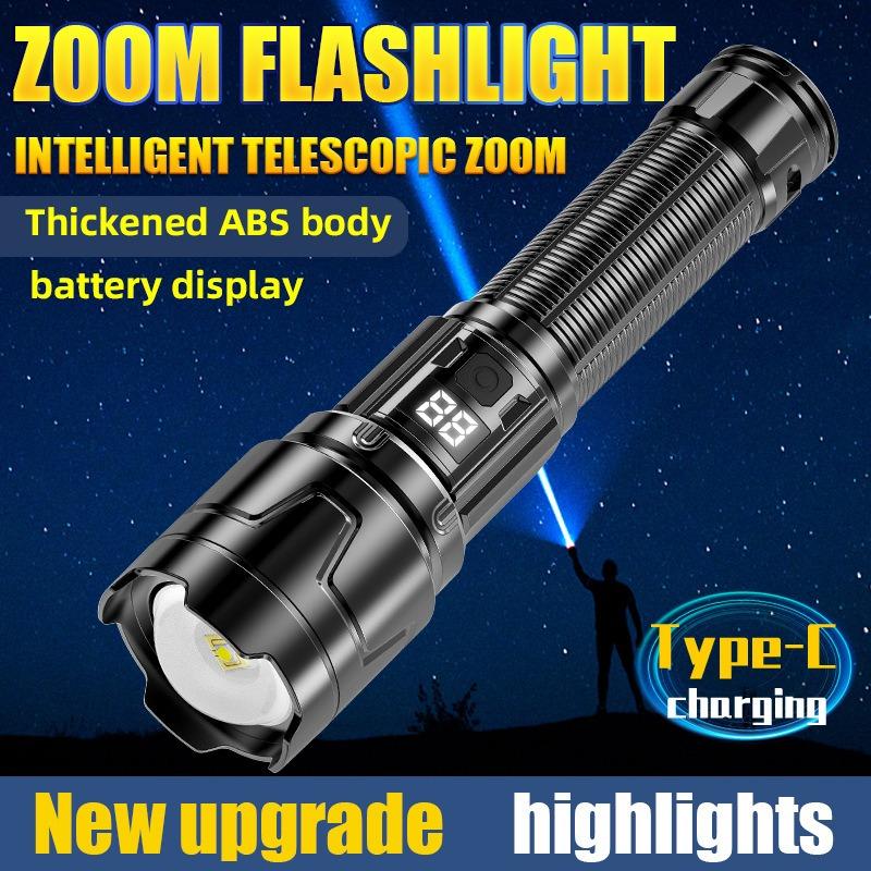 Magnetic Mounting Digital Display Telescopic Zoom High Power LED Lamp IP44 Waterproof  Extended Battery Life Outdoor Fishing
