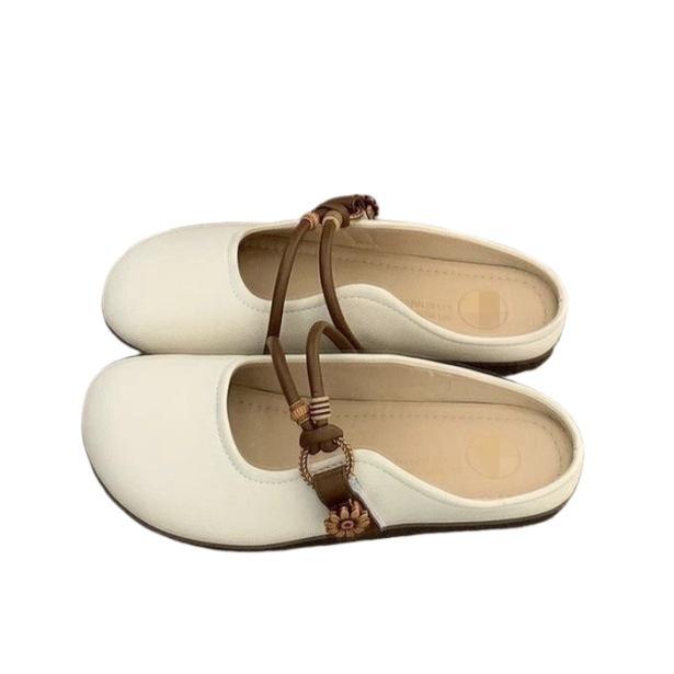 Baotou half slippers spring and summer wear new super fire flat bottom lazy French half tray cool slippers