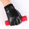 Men and Women PU Leather Half Finger Gloves Keyboard Typing Mobile Game Outdoor Sports Cycling Fitness Plus Velvet Warm Leather Gloves