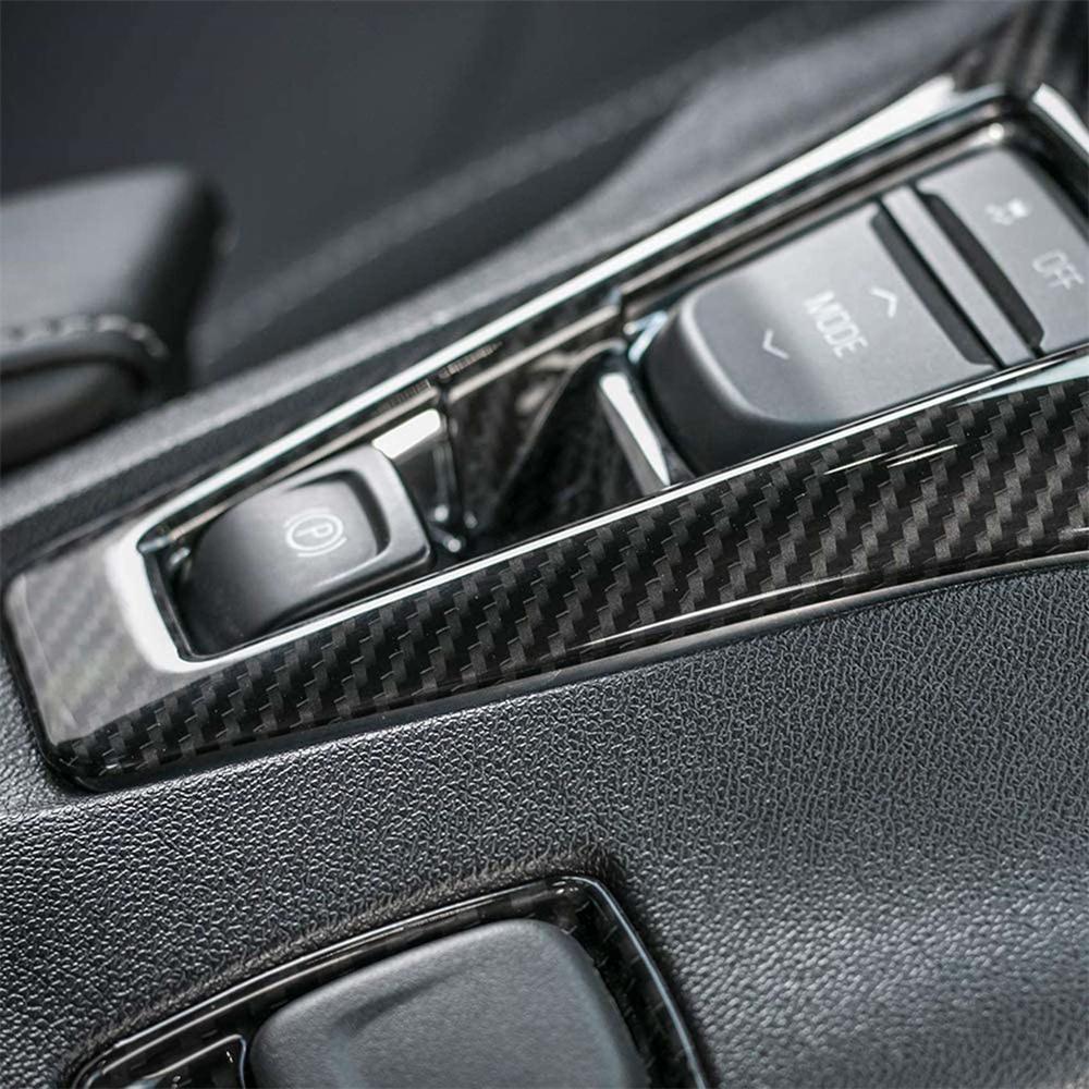 Carbon Fiber Look Gear Shift Box Knob Panel Cover Trim For 2017-23 Chevy Camaro