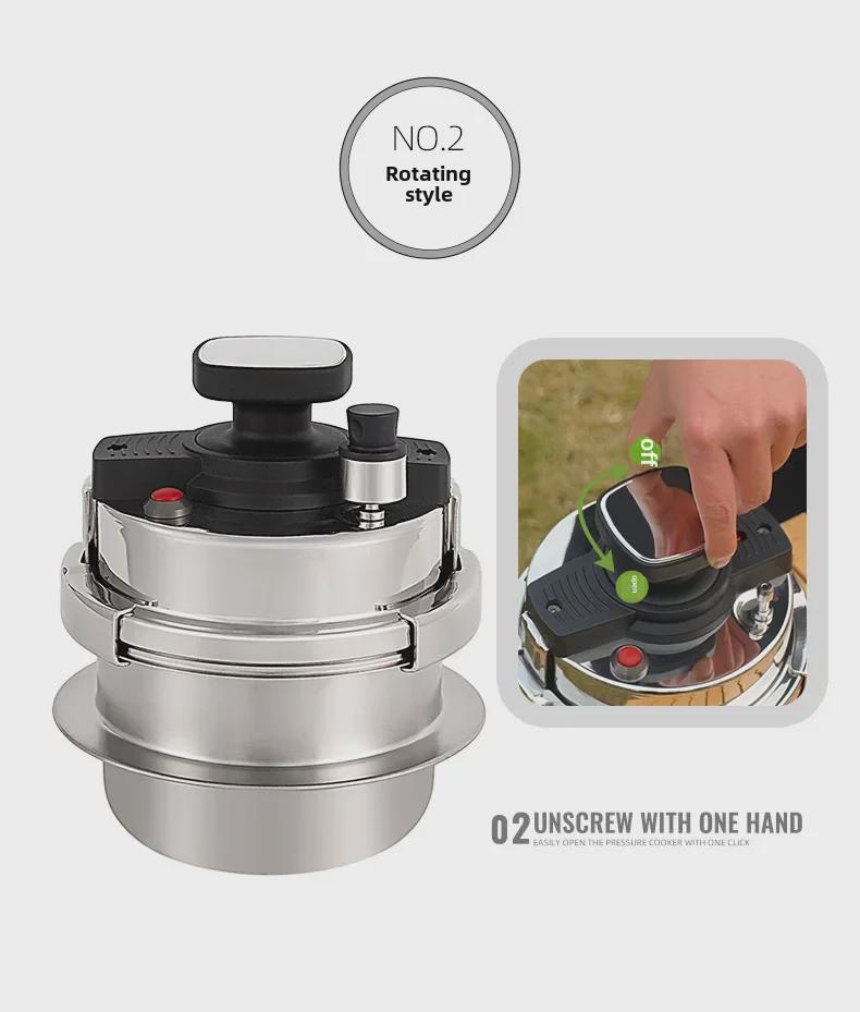 CLS 1,2 l selbstbetriebener Mini-Schnellkochtopf für 1–2 Personen – tragbarer Reiskocher für Camping und den Heimgebrauch, kompatibel mit Induktionskochfeldern.