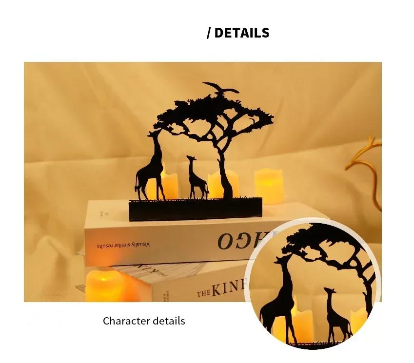 Creative Metal Candle Holder Home Decoration European Wrought Iron Candle Holder Elephant Elk Metal Ornament Valentine's Day