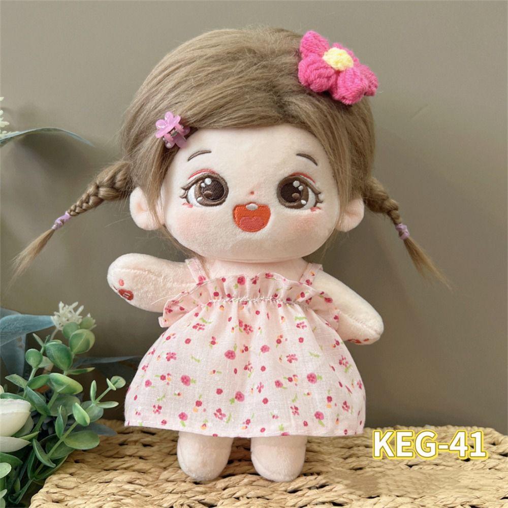 20cm Puppenkleidung Hübsches Kleid Kopfschmuck Kpop Plüschpuppen Outfit Spielzeug Anziehkleidung Rock Baby-Puppe Zubehör Lässiger Anzug