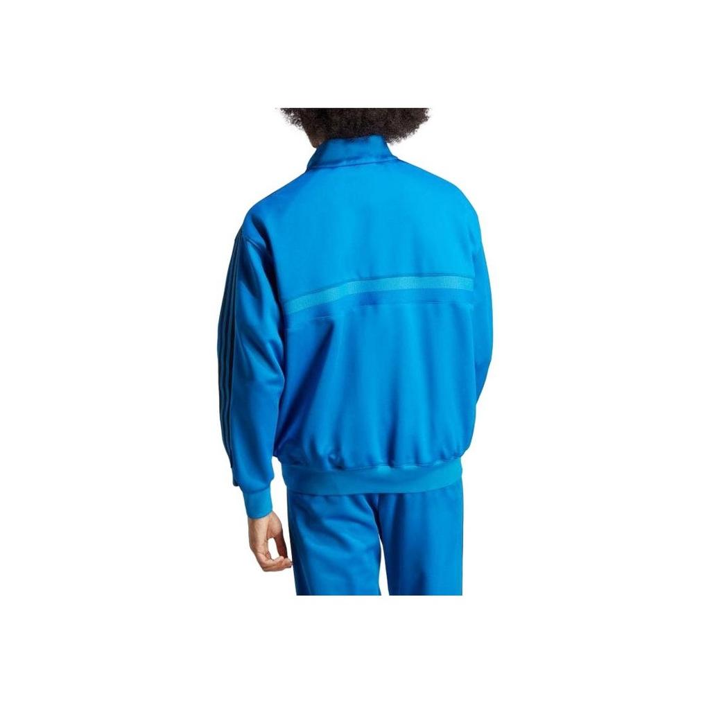 Adidas Originals 83-C Three Stripe Logo Embroidered Stand Collar Zip Sports Jacket Men Jacket Blue IA2468