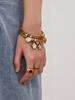 Niche Heart-Shaped Zircon Flower Stainless Steel Bracelet - European & American Style for Women