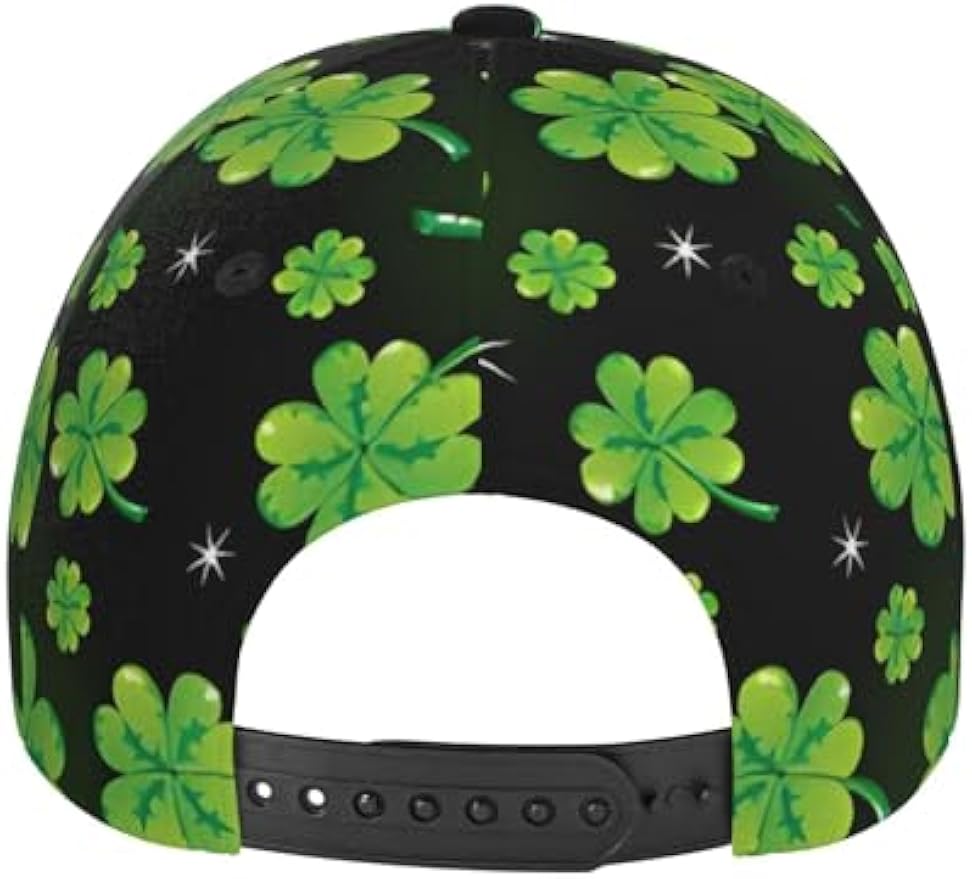Shamrocks St Patrick's Day Funny St Patrick's Baseball Hats Women Men Adjustable Cap One Size Black Green