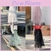 Cotton Blend Mesh Aline Midi Skirt With Asymmetric Design For Fashion Women