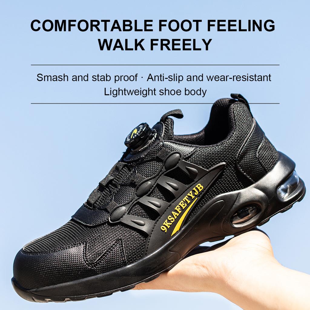 Zapatos de seguridad para el trabajo para hombres con colchón de aire, zapatos de protección laboral, botas antigolpes y antipinchazos
