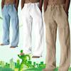 Summer New Men's Cotton Linen Pants Casual Loose Large Size Solid Color Breathable Fitness Sports Jogging Street Wear