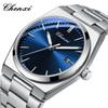 CHENXI Watches for Man Silver Business Fashion Men's Quartz Watch Luminous Date Calendar Display Waterproof Wristwatch
