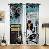 Tende Splash Art Colorate con Chitarra e Musica Rock per Camera da Letto, Soggiorno, Tende per Cucina, Stanza dei Bambini, Tenda per Finestra, Decorazione per la Casa