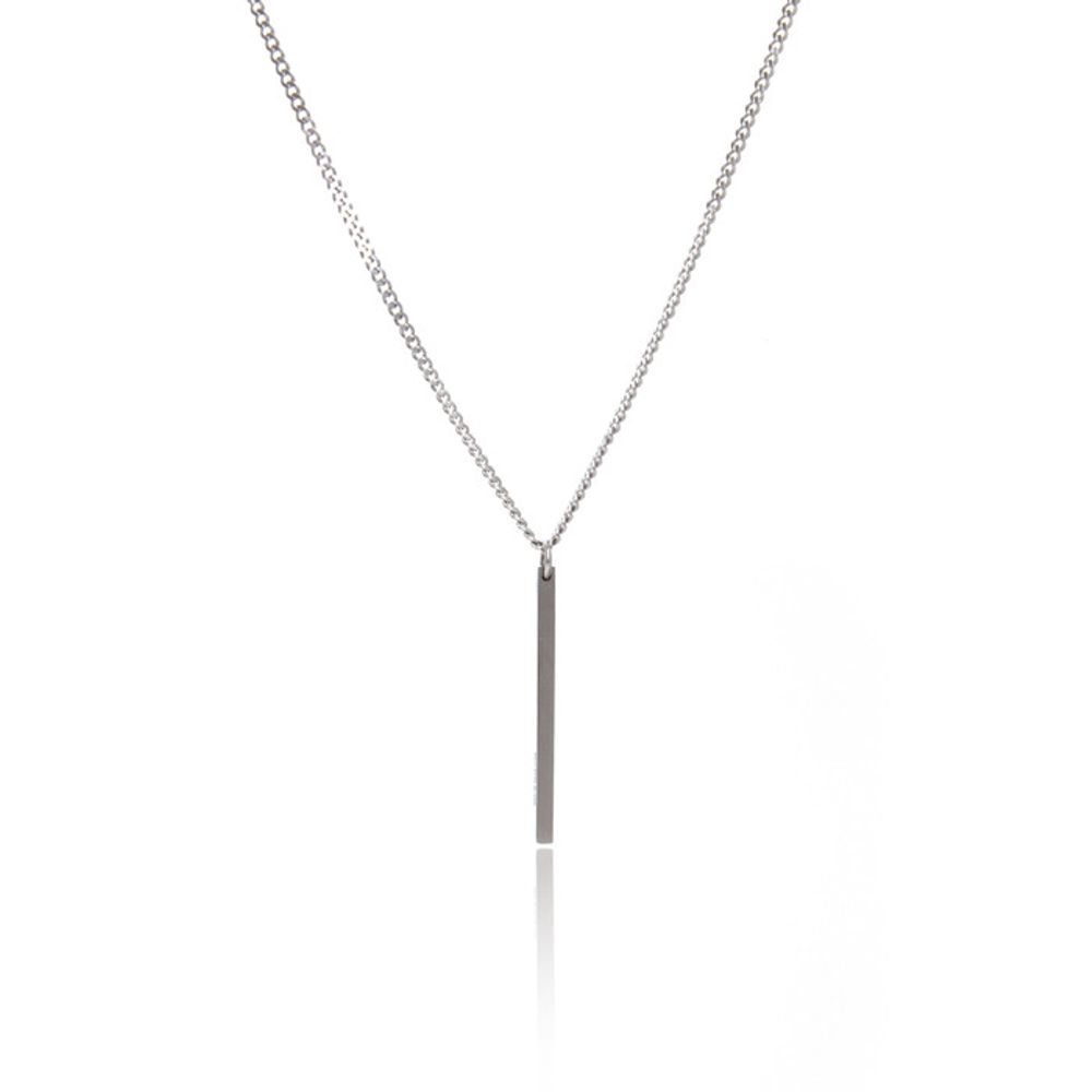 

SCALETTO BLACK BAT202 [surgical steel]Simple square bar Necklace None