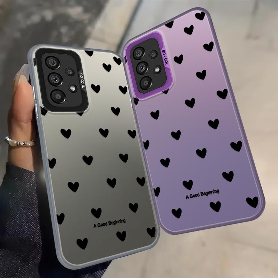 Fashion Love Heart Phone Cover Case for Samsung Galaxy A24 A25 A12 A26 A31 A17 A20s A15 A16 A35 A21s A23 A13 A14 A34