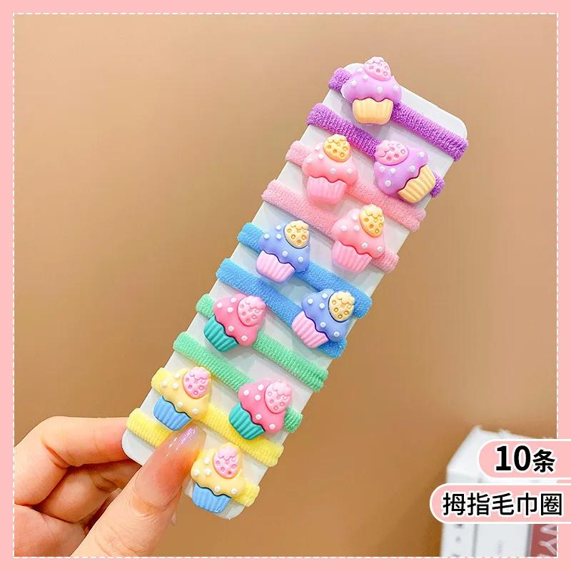 10pcs/Set New Rubber Band for Children Cartoon Hair Band New High Elasticity Sweet Cute Baby Hair Rope Girls Hair Accessories