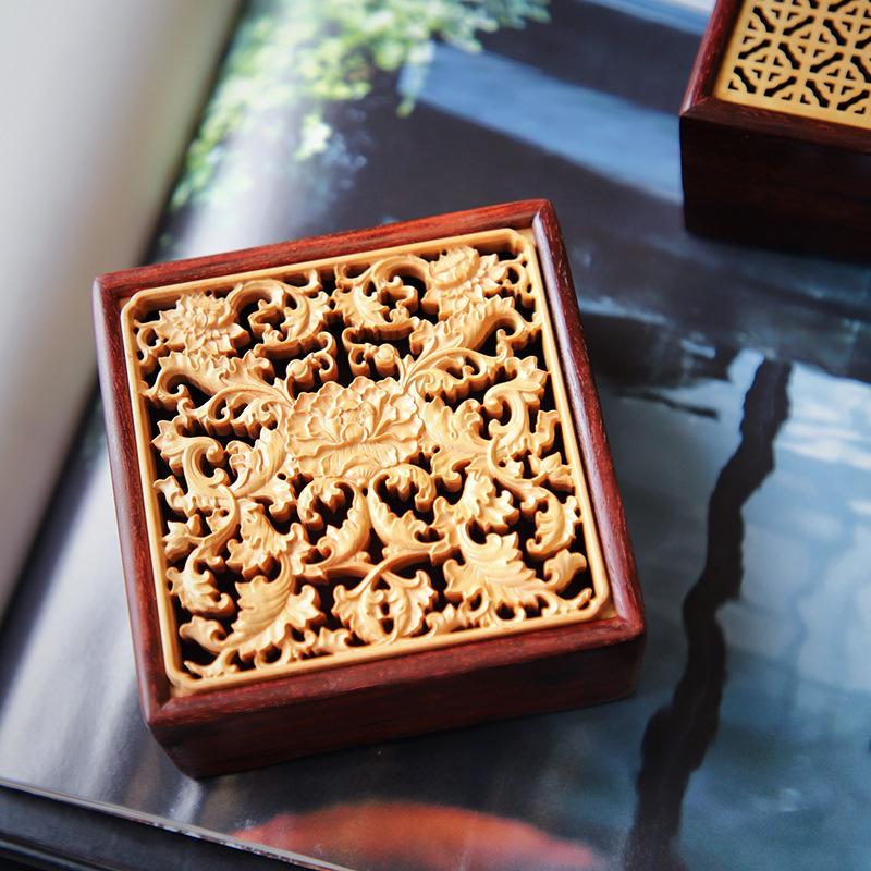 Small-Leaf Rosewood Coil Incense Burner for Indoor Living Spaces