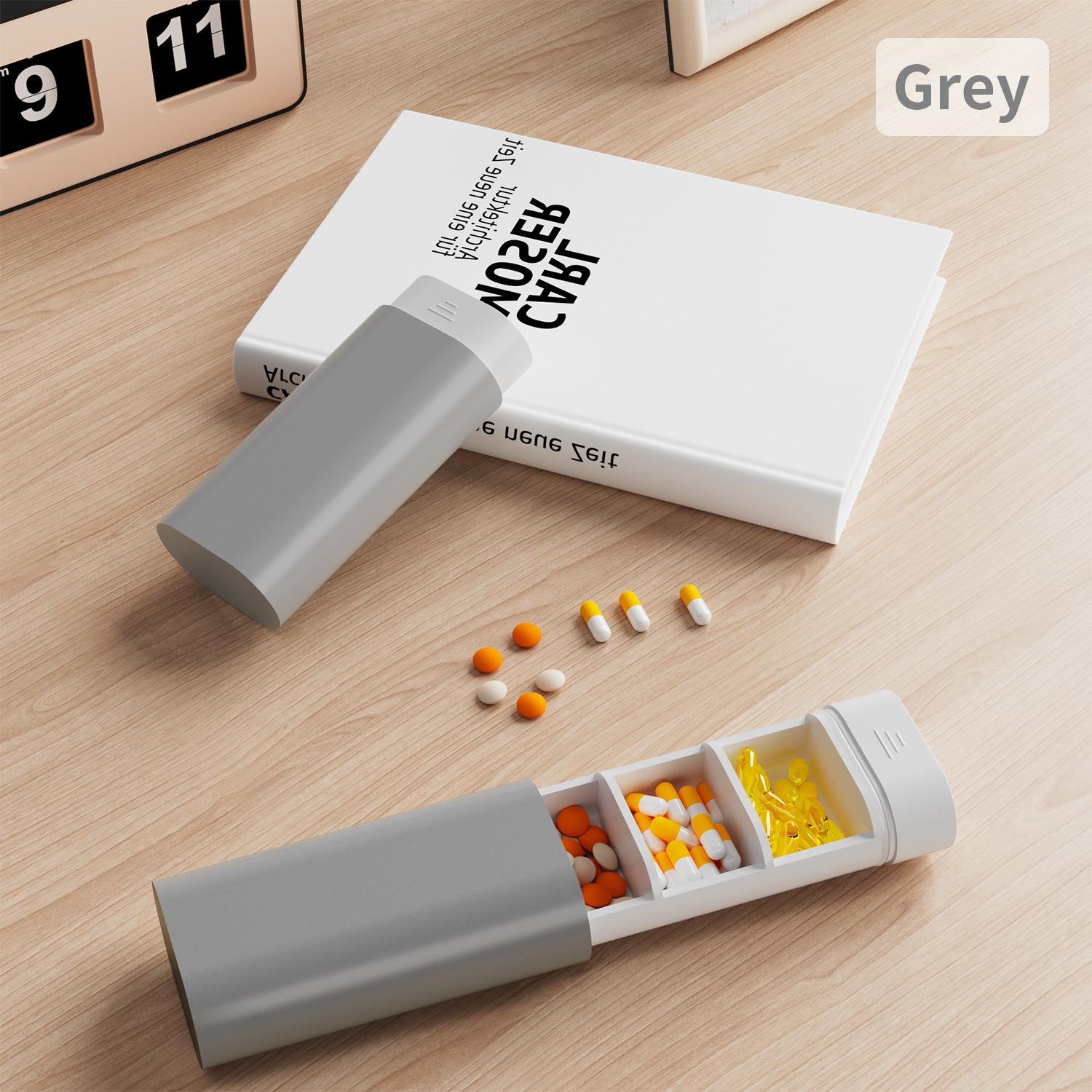 

New Portable 3 Grids Travel Small Pill Box Cases Container Organizer Storage Tablets Vitamin Pills Medicine FishOils Separation серый