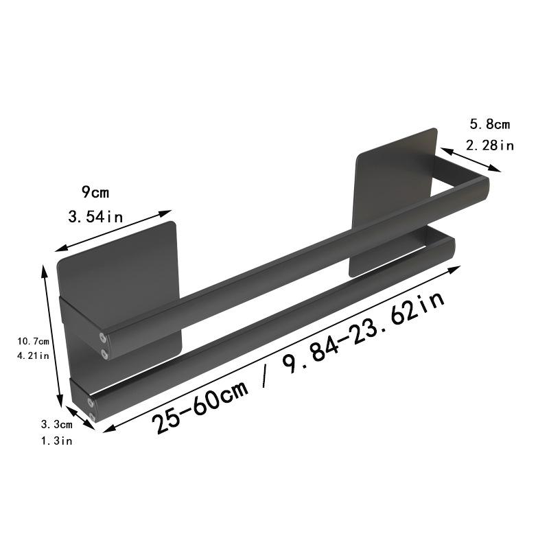 

Jessite Самоклеящийся Двойной Держатель для Полотенец Высокий-Низкий и Подставка для Тапочек для Ванной Комнаты 30CM Matte Black